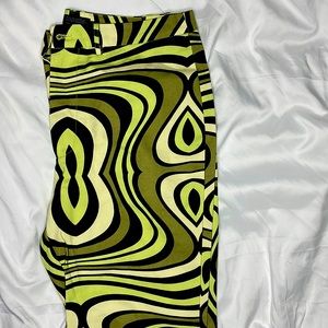 Super cute Green “Groovy” slim flare pants